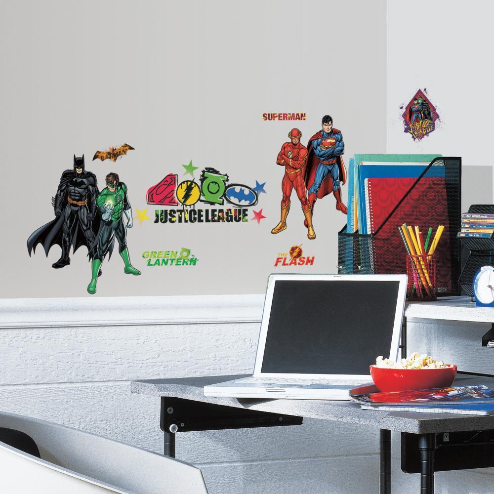 DC COMICS SUPERHERO LOGOS 16 Wall Decal Superman Batman Room Decor Stickers  