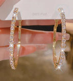 Fashion Jewelry Gold Crystal 4cm Hoop Earrings for Women Fashion Accessories Valentine's Day Anniversary Gift