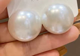 Big Simulated Pearl Half Round Stud Earrings Daily wear Women Fashion Jewelry