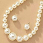 Elegant Faux Pearl Necklace Exotic Design Collarbone Chain Fashion Statement Women's Jewelry Set