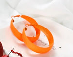 Trendy Fluorescent Wide Statement Fashion Jewelry Beach Punk Style Hoop Earrings