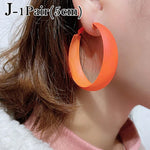 Trendy Fluorescent Wide Statement Fashion Jewelry Beach Punk Style Hoop Earrings