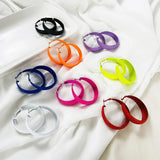 Trendy Fluorescent Wide Statement Fashion Jewelry Beach Punk Style Hoop Earrings