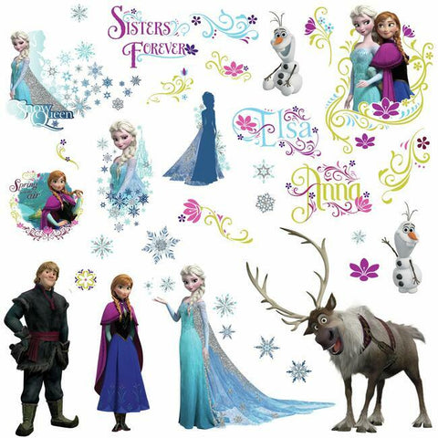Disney Frozen Family Peel And stick Wall Decals with Glitter