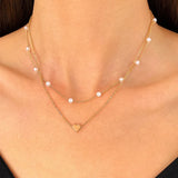 Simple Minimalistic Gold Chain Pearl Choker Necklace Women Fashion Layering Collar Necklace