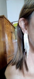 Glamorous Silver Long Tassel Crystal Statement Drop Dangle Earrings for Women