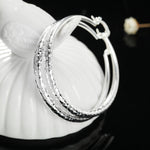 High Quality 925 Sterling Silver 50 mm Shiny Hip Hop Fashion Hoop Earrings