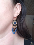 Blue Beads Jhumka Earrings For Women Long Tassel Drop Dangle Indian Ethnic Jewelry Earrings