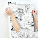 RoomMates Disney And Pixar Cars Schematic Peel & Stick Wallpaper Peel & Stick Wallpaper - EonShoppee